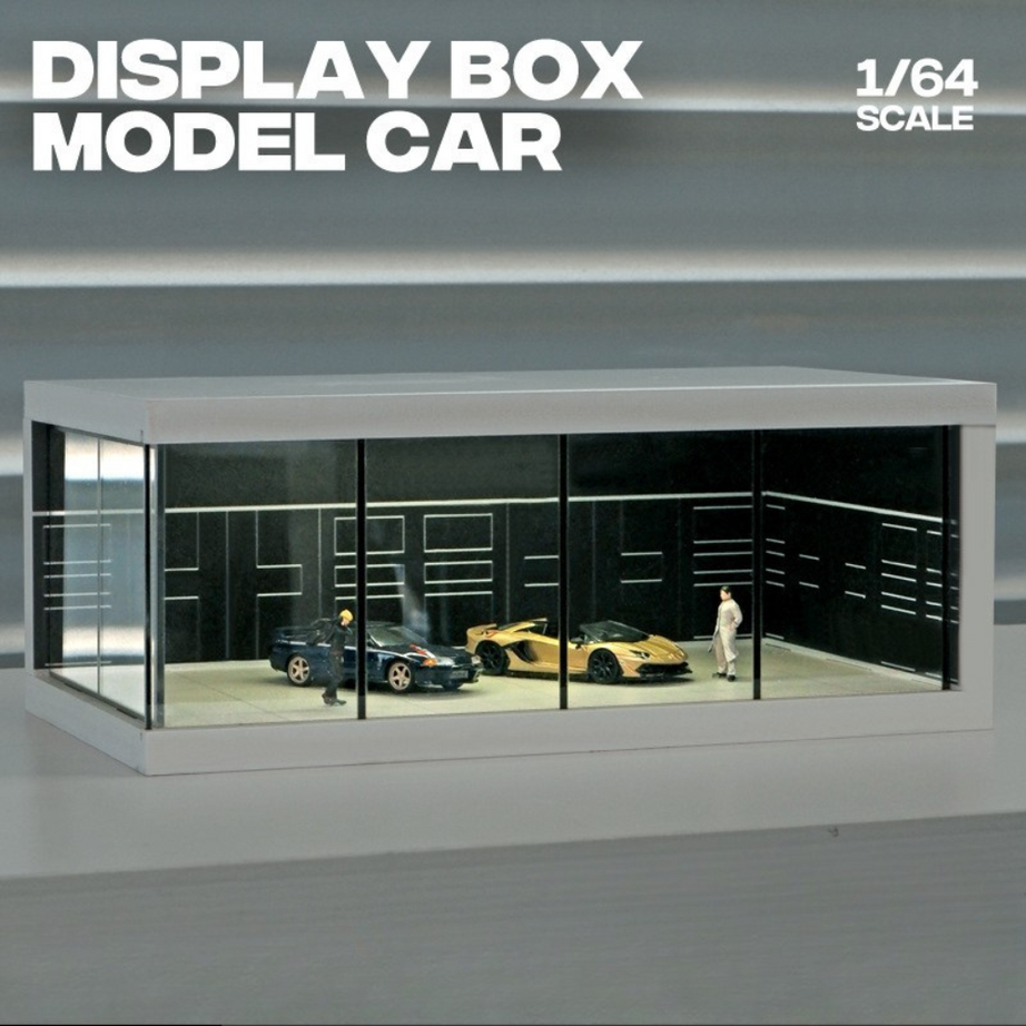 1:64 Display Box Model Showroom Garage – High-Transparency Acrylic Display Stand with LED