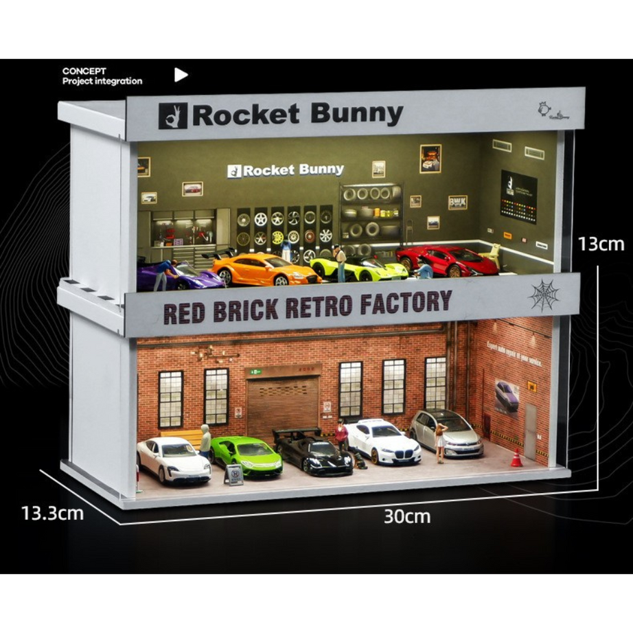 1:64 Collector’s Parking Garage – LED Light Simulation Car Model Display Box