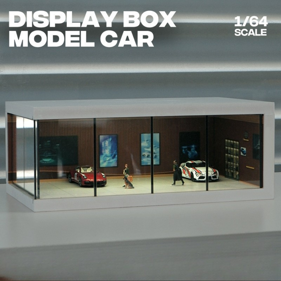 1:64 Display Box Model Showroom Garage – High-Transparency Acrylic Display Stand with LED
