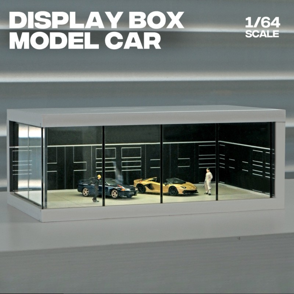 1:64 Display Box Model Showroom Garage – High-Transparency Acrylic Display Stand with LED