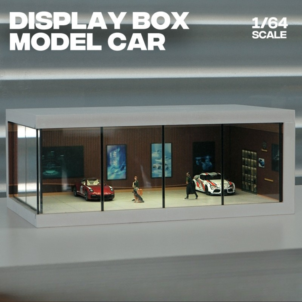 1:64 Display Box Model Showroom Garage – High-Transparency Acrylic Display Stand with LED