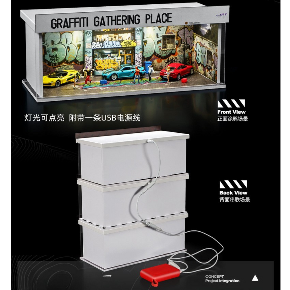 1:64 Collector’s Parking Garage – LED Light Simulation Car Model Display Box
