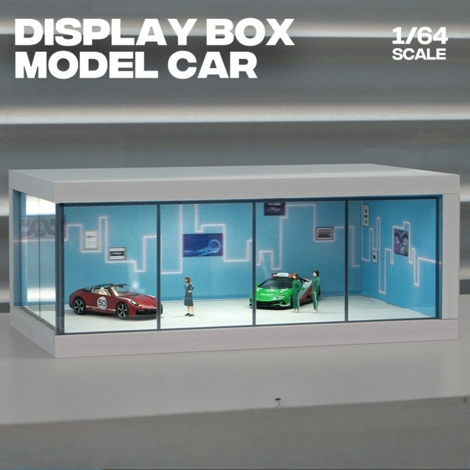 1:64 Display Box Model Showroom Garage – High-Transparency Acrylic Display Stand with LED