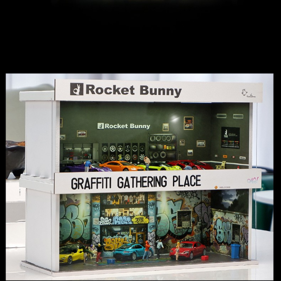 1:64 Collector’s Parking Garage – LED Light Simulation Car Model Display Box