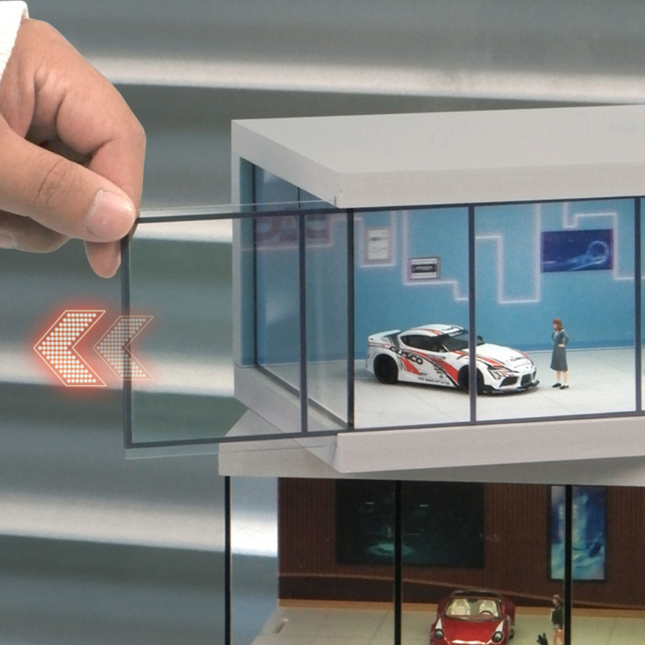 1:64 Display Box Model Showroom Garage – High-Transparency Acrylic Display Stand with LED
