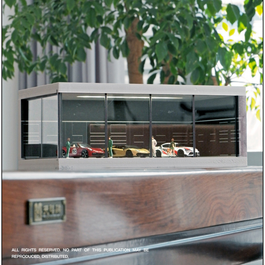 1:64 Display Box Model Showroom Garage – High-Transparency Acrylic Display Stand with LED