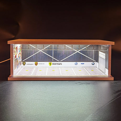 1:64 Underground Parking Lot Model – LED Light Display Garage Scene