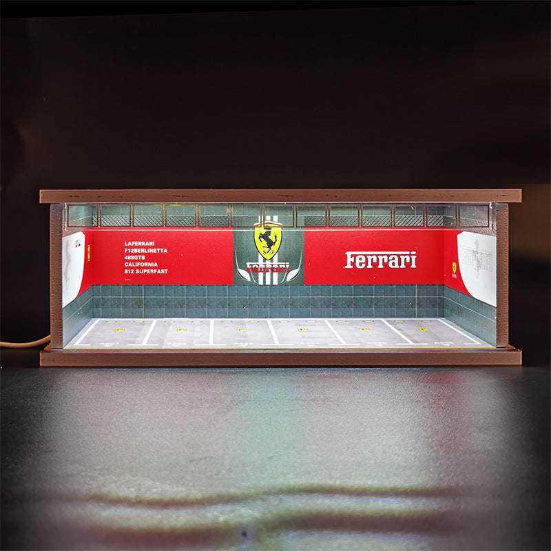 1:64 Underground Parking Lot Model – LED Light Display Garage Scene