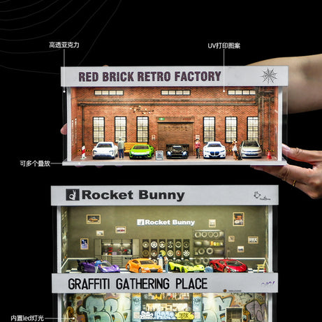 1:64 Collector’s Parking Garage – LED Light Simulation Car Model Display Box