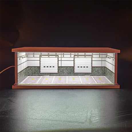 1:64 Underground Parking Lot Model – LED Light Display Garage Scene