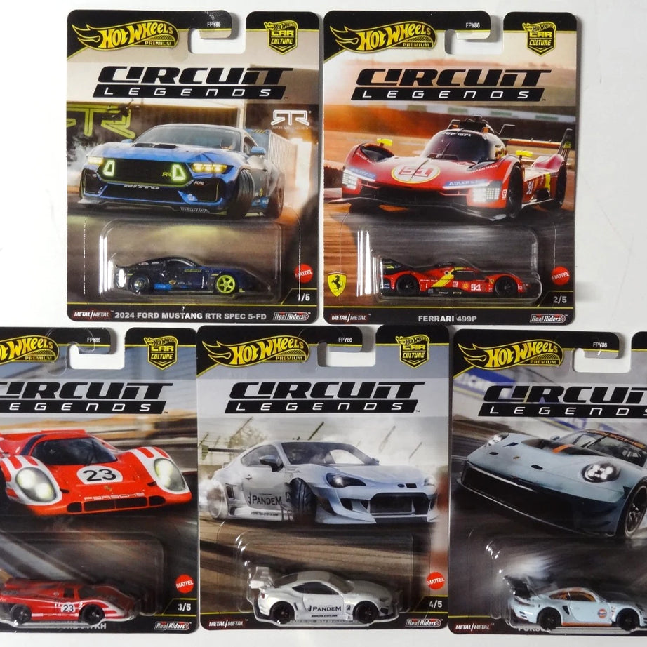 1:64 Hot Wheels 2025 Premium - Car Culture - Circuit Legends (Set of 5)